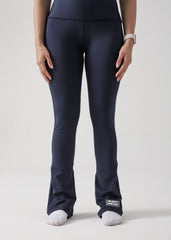 Flared leggings and fitted zip top set