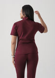 Flared leggings and fitted zip top set
