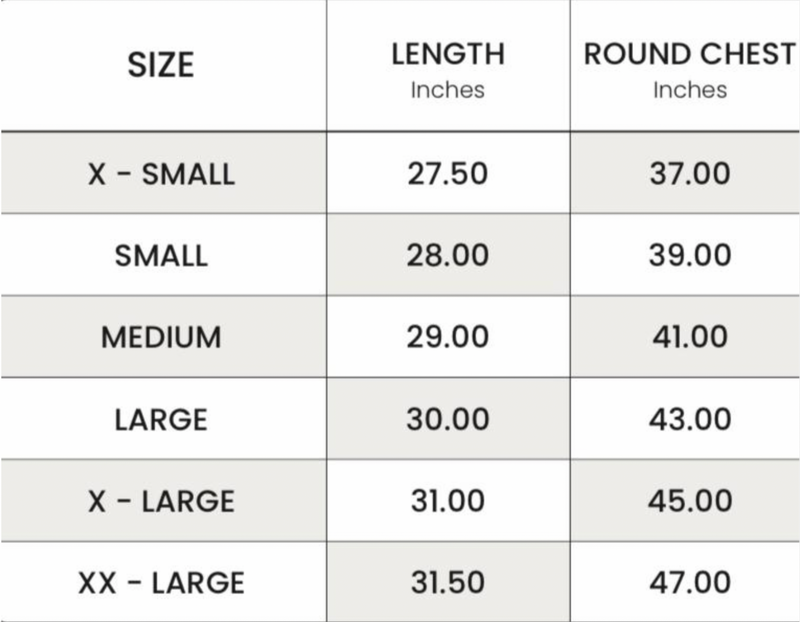 Size chart