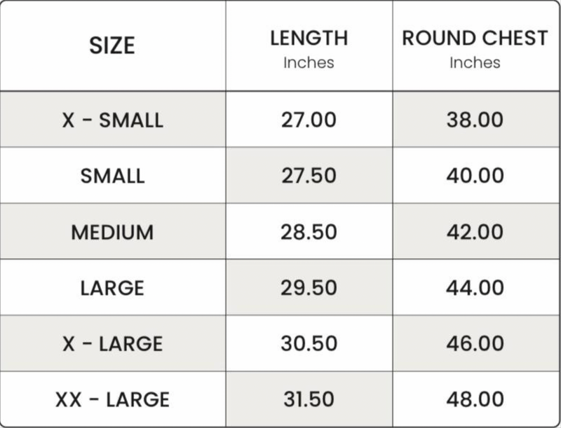 Size chart