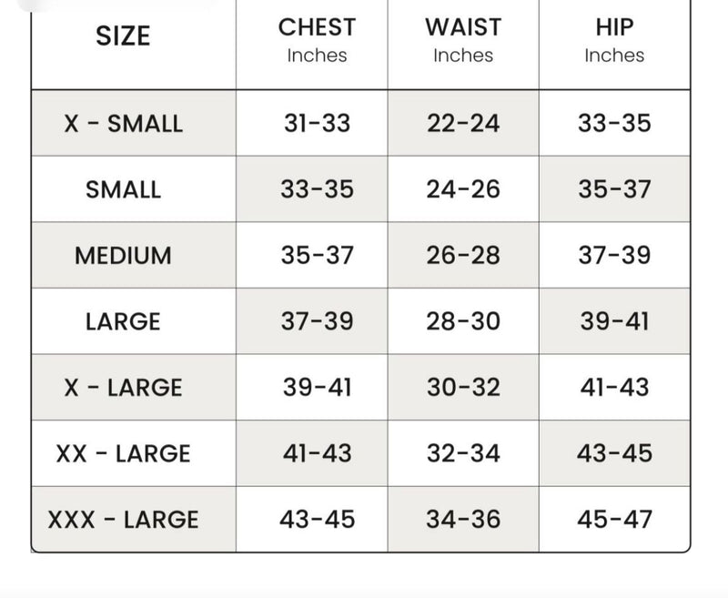 Size chart