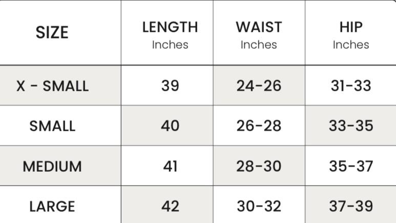 Size chart
